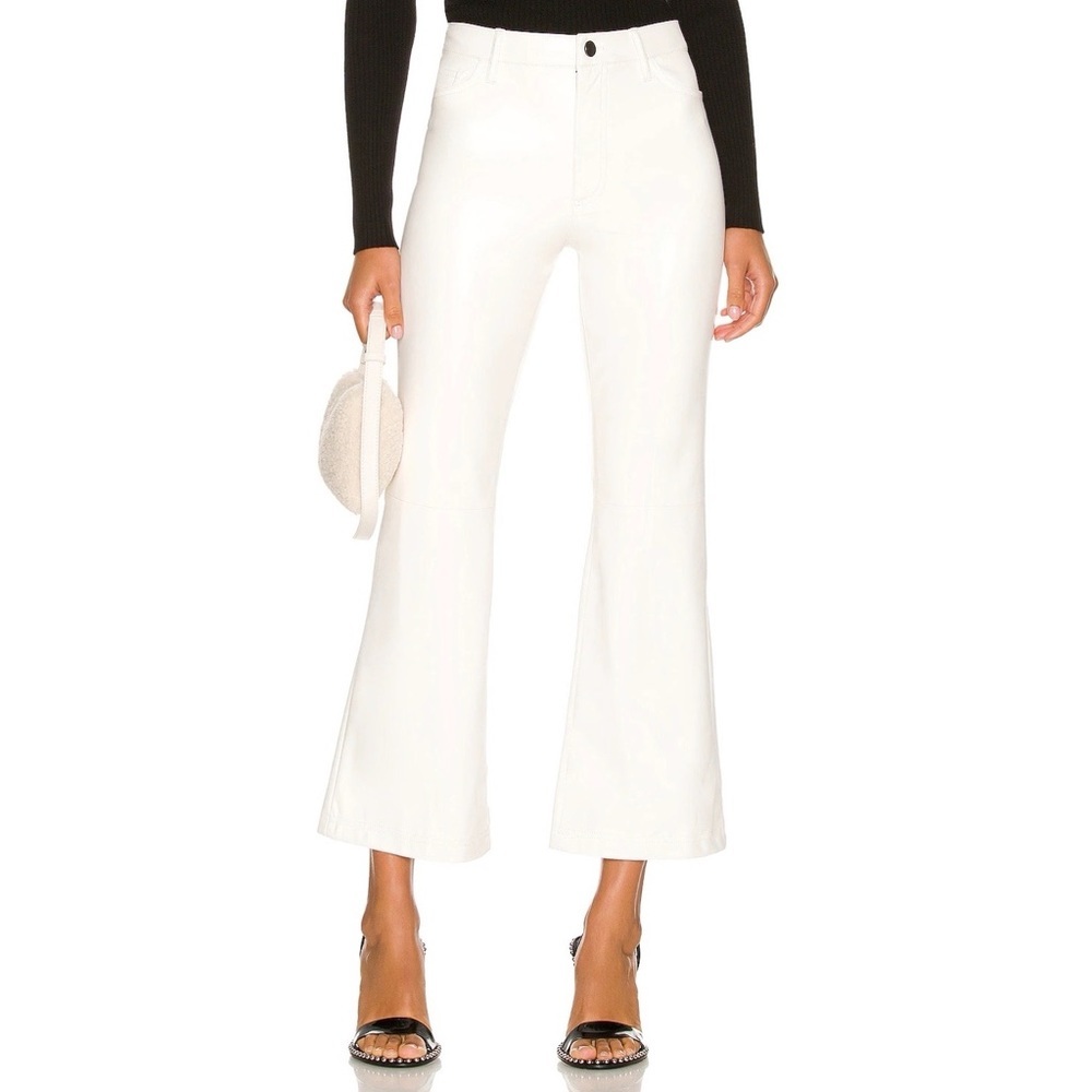 Alice + Olivia FLAWED Marshall Vegan Leather High Rise Cropped Pant NWT 8